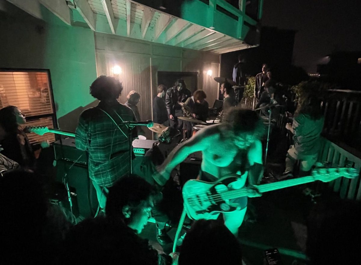 A house prepares for a band performance on April 28, 2023 on Del Playa Drive in Isla Vista, California. The new Isla Vista ordinance aims to improve safety for party-goers during these events.