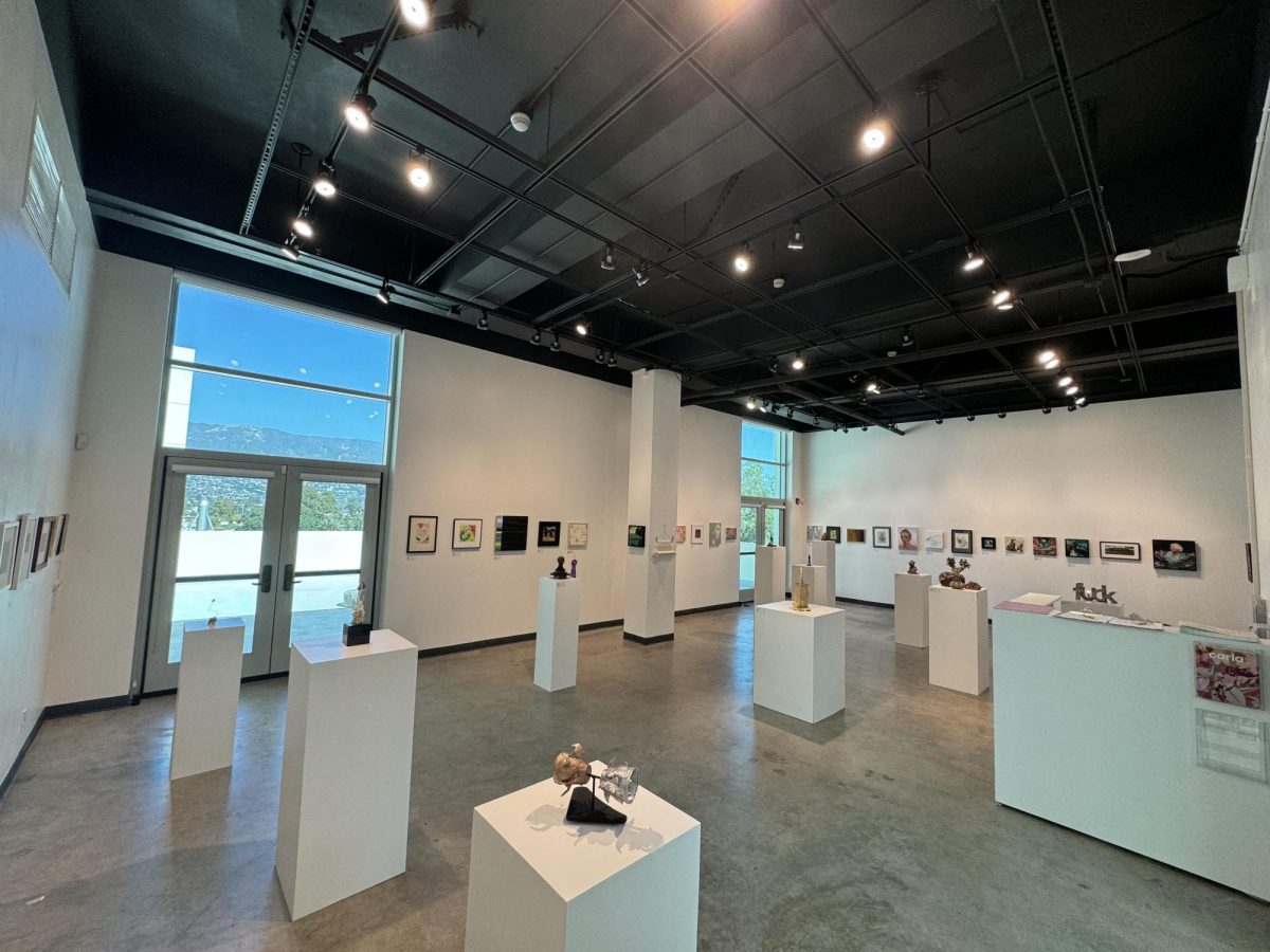 The "Small Images" exhibition, opens once again from March 8 to April 6, 2024 in the Atkinson Gallery at City College in Santa Barbara Calif. Complete with 64 smaller sculptures and paintings, the gallery was curated for 43 different community artists.