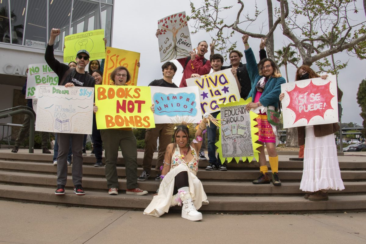 Members of the City College community rally at the campus unity march on March 21 outside of the West Campus Center in Santa Barbara, Calif. The intent of the event was to honor the movement and impact that grassroots activism had had. 