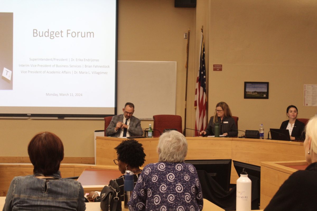 Faculty met from 3:30 p.m. to 5:00 p.m. on Monday, March 11 in the Administration Building Room 211 in Santa Barbara, Calif. for a budget forum held by Superintendent President Erika Endrijonas, Assistant Superintendent Brian Fahnestock, and Maria Villagómez. Many issues were discussed such as budget cuts, decline in enrollment, and solutions to the issues at hand.