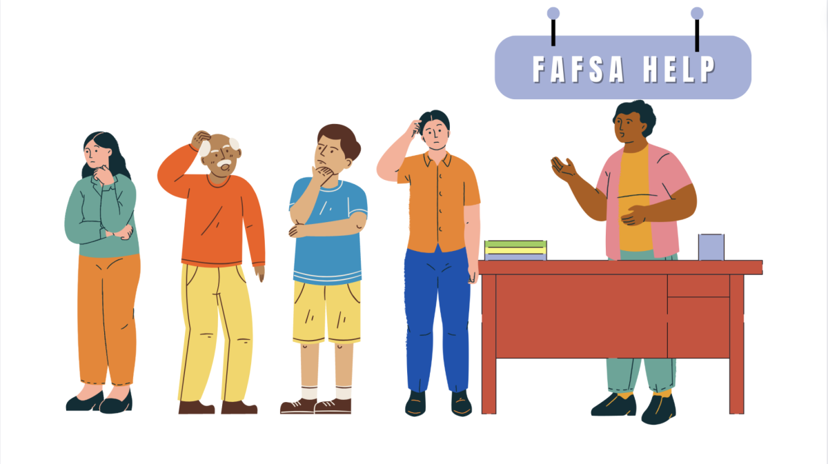 With updated policies and steps, The Free Application for Federal Student Aid, or FAFSA, academic councilors have been providing support as the application deadline crawls closer. Illustration created on Canva. 