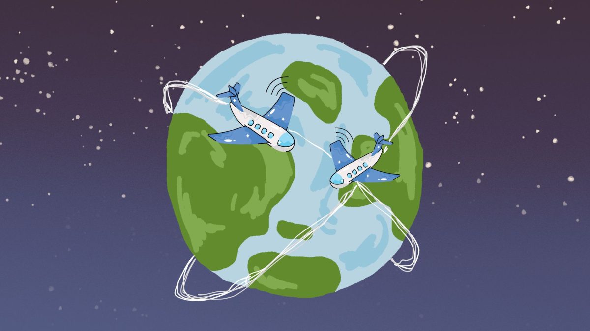 Celebrities have been increasingly receiving pushback for their usage of private jets and increased carbon emissions. Illustration created on Canva. 
