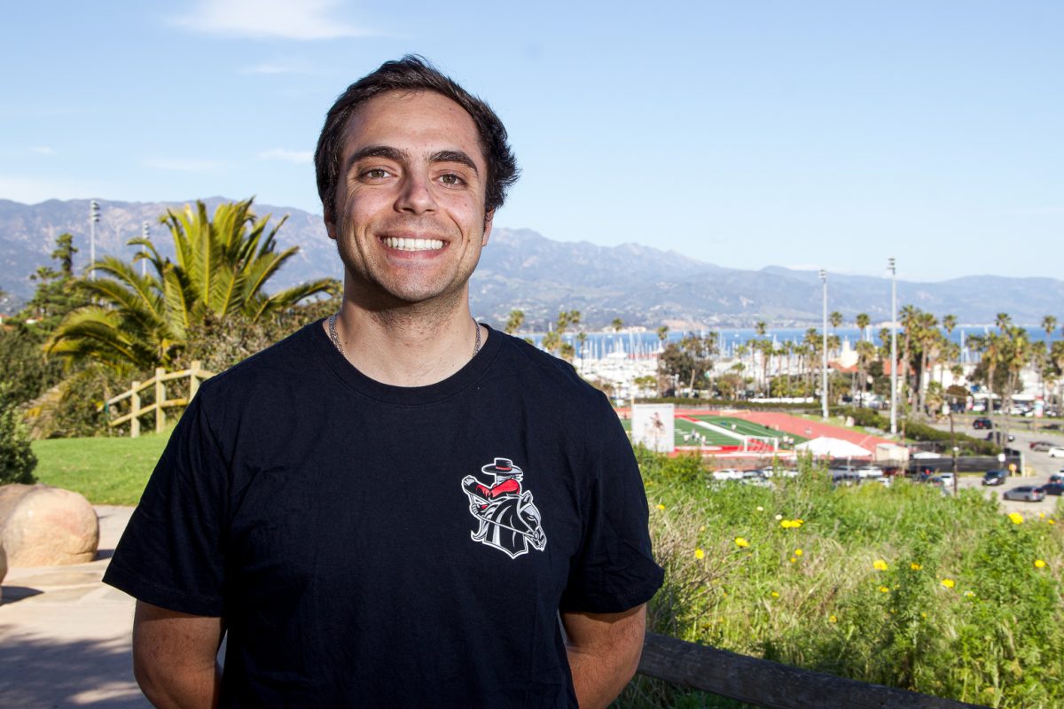James "Jimmy" Friery beams at the Great Meadow on City College's East Campus on April 15 in Santa Barbara, Calif. Friery is the only statistician on staff, and writes game recaps for every sporting event, while also working full time at the Santa Barbara Natural History Museum.