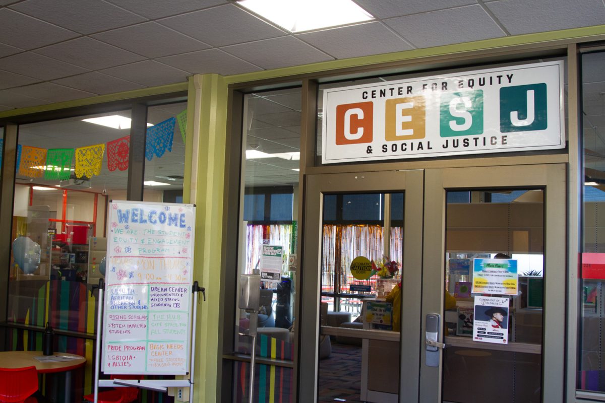 The front of the Center for Equity and Social Justice (CESJ) Thursday, May 2  at the Campus Center on City Colleges East Campus in Santa Barbara, Calif. The CESJ is open from 8 a.m. to 4:30 p.m. on Mondays-Thursdays. 