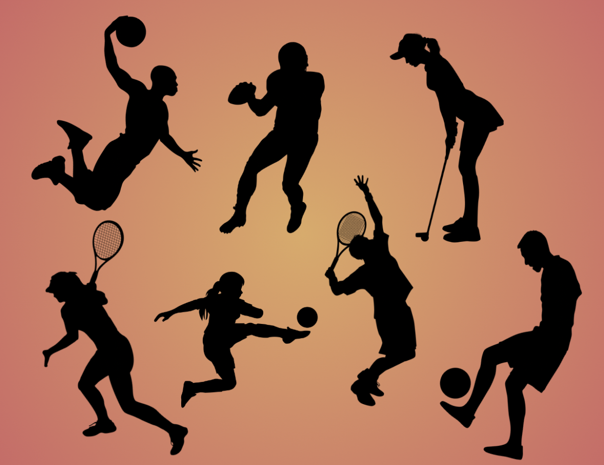 Illustration of athletes silhouettes