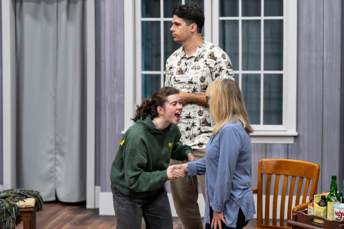 Actress Charlotte rehearses a scene from For Whom the Southern Belle Tolls during an Advanced Acting class in the Jurkowitz Theater at Santa Barbara City College on May 2, 2025, in Santa Barbara, Calif.
She is preparing for the SBCC Theater Arts Annual One-Act Play Festival. Photo by Robert Wilson.