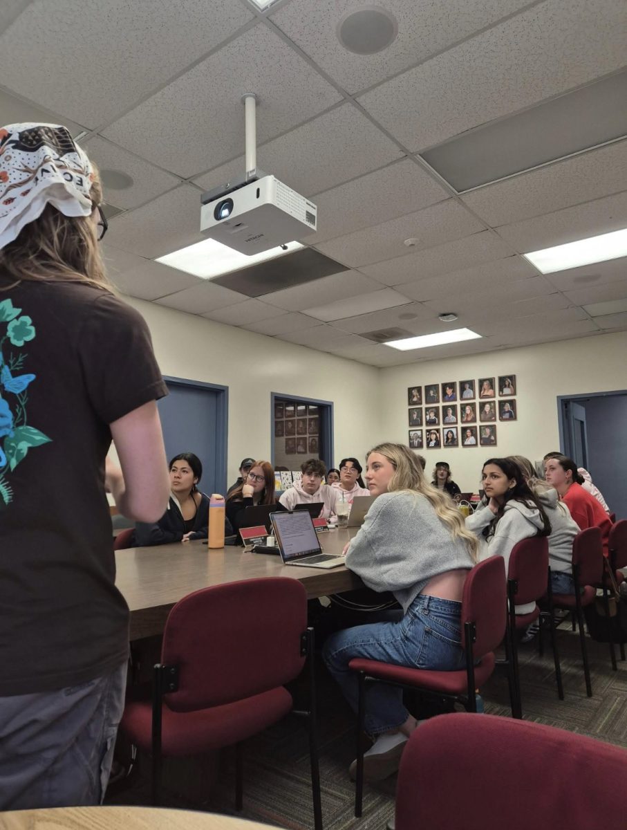 Biology Club presents budget proposal to ASG on Friday, May 2 in Santa Barbara Calif. Caroline Hatcher and Alexandre Beale are co-presidents for the club and listed the many things the requested budget would go toward.