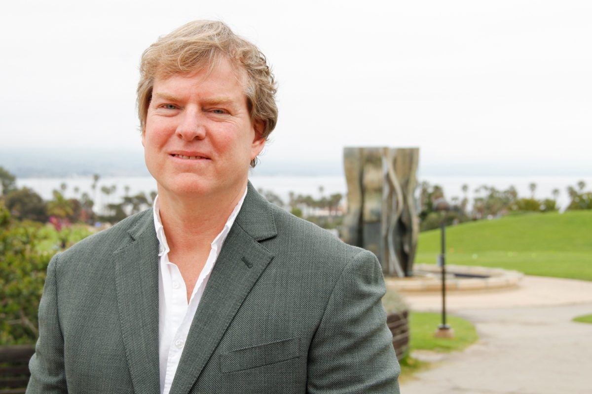 The new Dean of Social Science, Fine Arts, Humanities and English, Eric Hoffman beams on May 2 in Santa Barbara, Calif. "My major professor in college [inspired] me," Hoffman said. "You can really have a positive impact on people's lives in education."