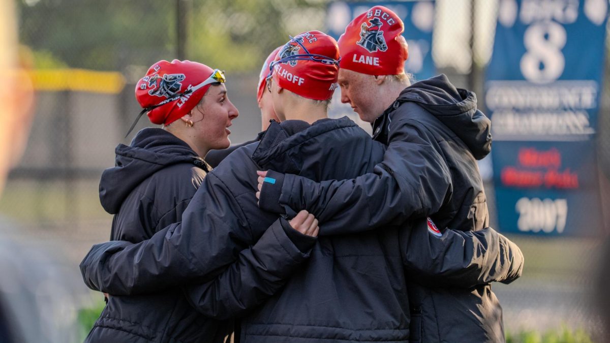 SBCC women's swimming and diving team finishes second in the state championships. Courtesy of Brian Roth.